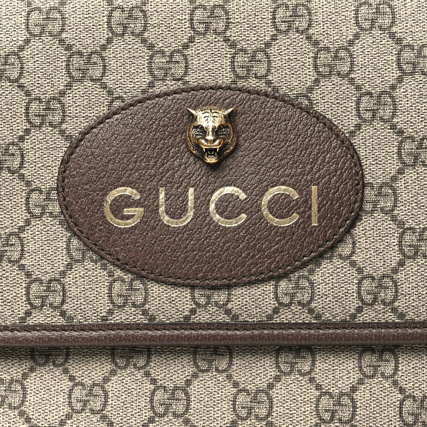 GG Supreme Monogram Web Neo Vintage Double Flap Messenger Bag Beige New Acero