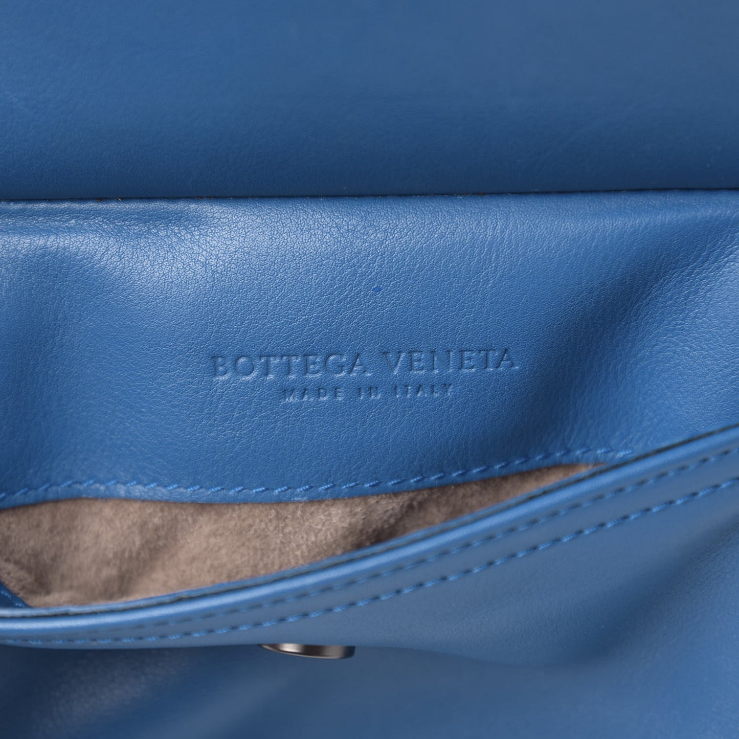 Goatskin Intrecciato Crossbody Messenger Blue
