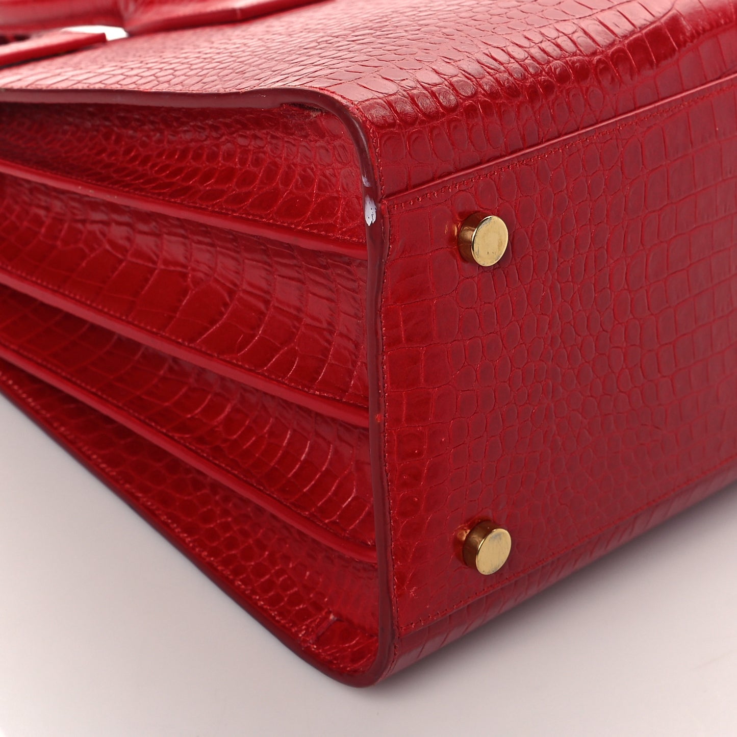 Calfskin Crocodile Embossed Small Sac De Jour Eros Red