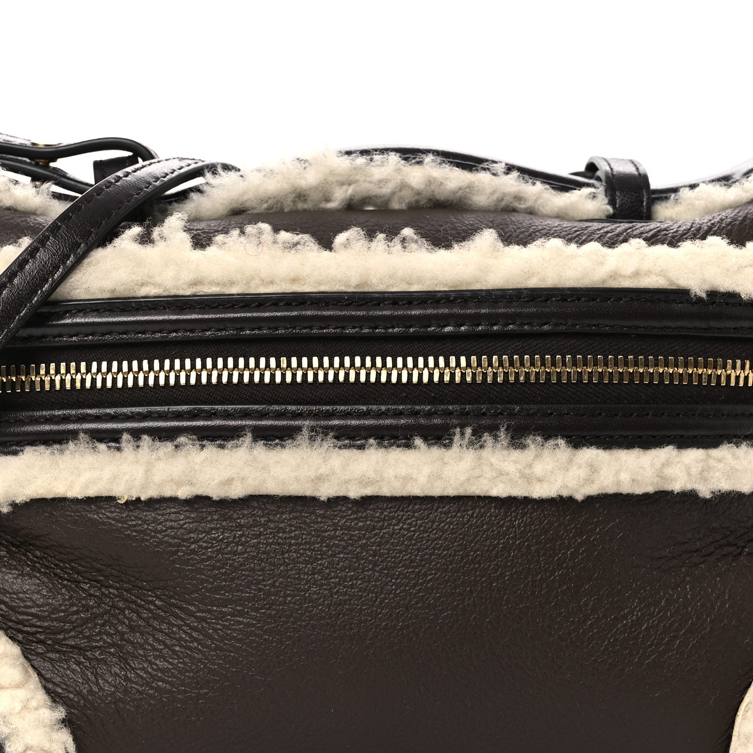 Bottega Veneta Calfskin Shearling Bang Bang Vanity Case Light Brown Teddy 8 of 11