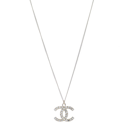 Chanel Crystal CC Pendant Necklace Light Gold 1 of 6