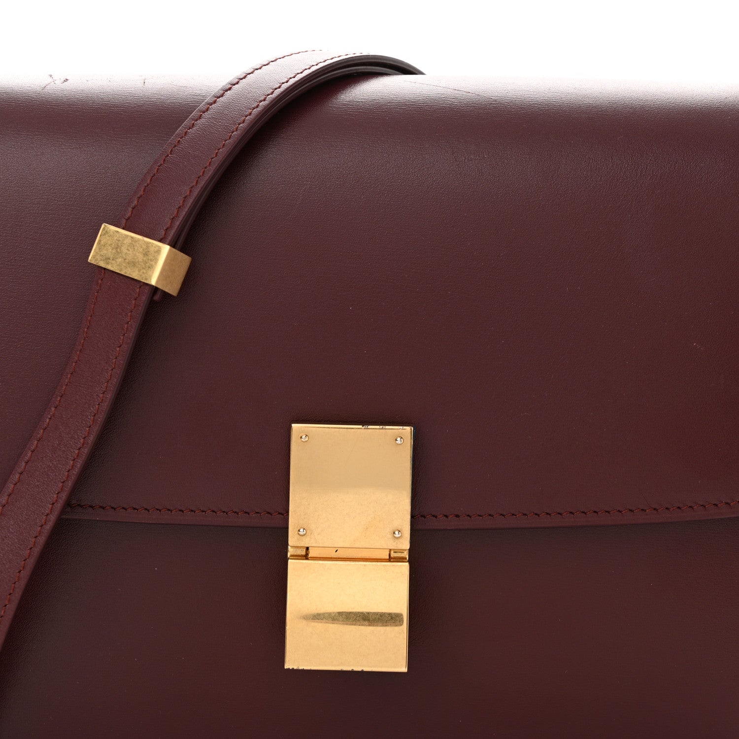 Celine Box Calfskin Medium Classic Box Flap Bag Burgundy 8 of 14