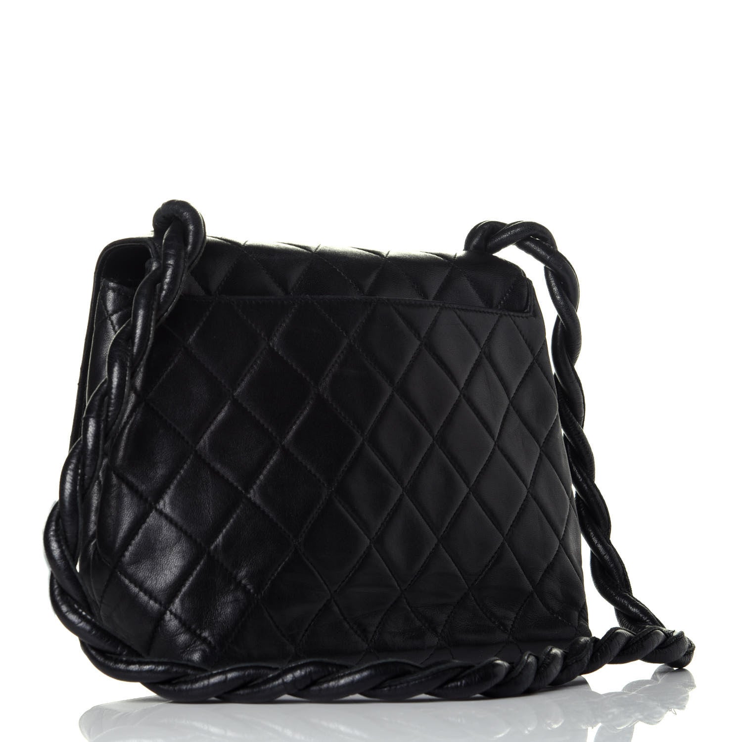 Chanel Lambskin Quilted Medium Braided Single Flap Black 3 of 9