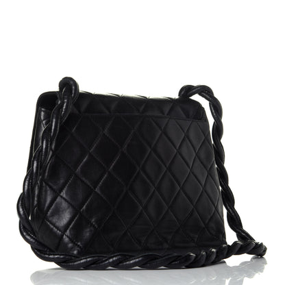 Chanel Lambskin Quilted Medium Braided Single Flap Black 3 of 9