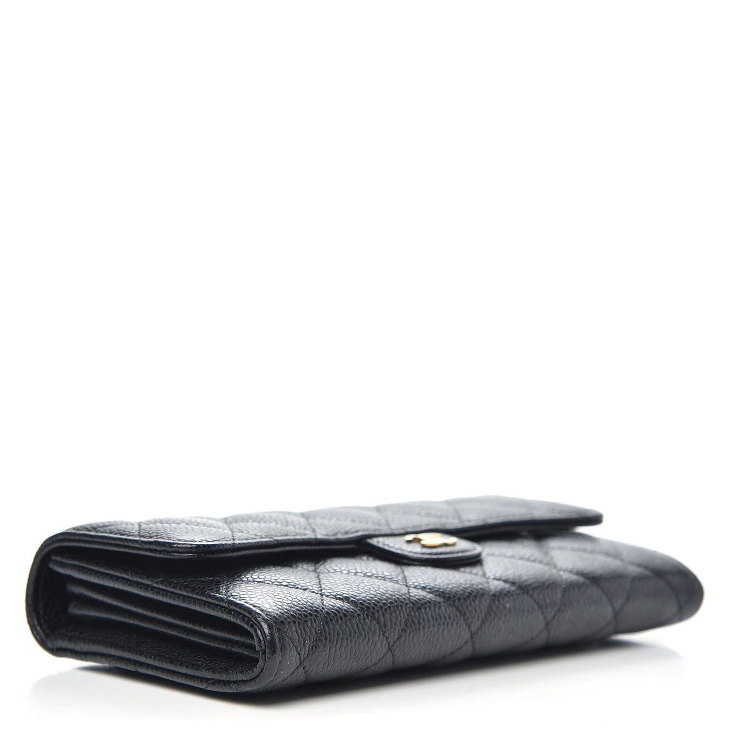 Chanel Caviar Quilted Large Gusset Flap Wallet Black 4 of 9
