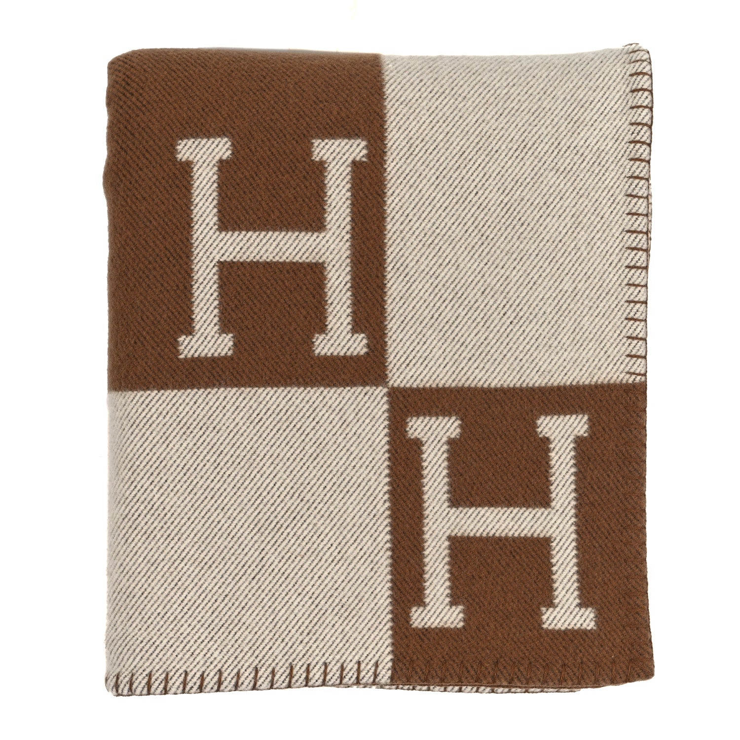Hermes Wool Cashmere Avalon Blanket Ecru Camel 1 of 3