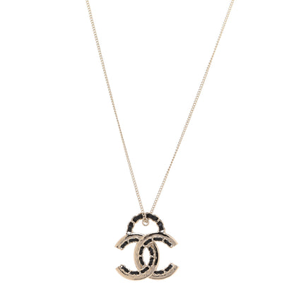 Chanel Lambskin CC Chain Necklace Gold Black 1 of 6