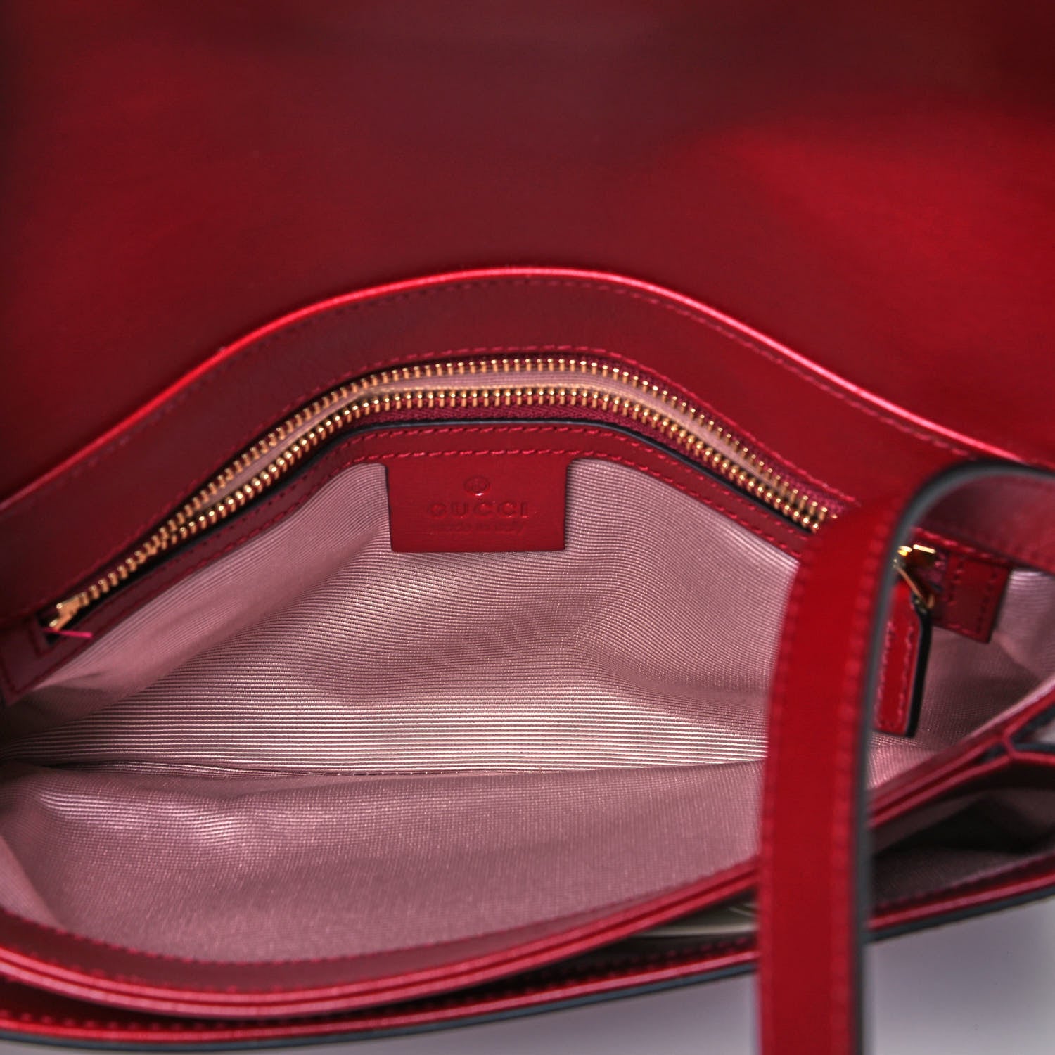 Gucci Vitello Palmellato Lux Bi-Color Small Arli Flap Shoulder Bag New Cherry Red Black 5 of 9