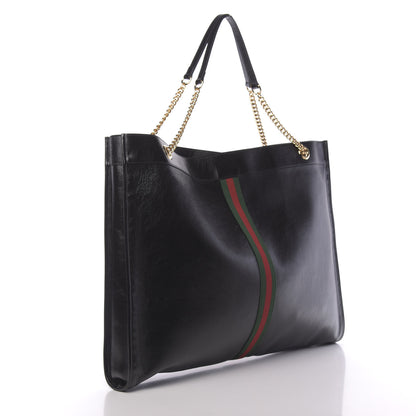 Gucci Calfskin Maxi Rajah Chain Tote Black 3 of 10