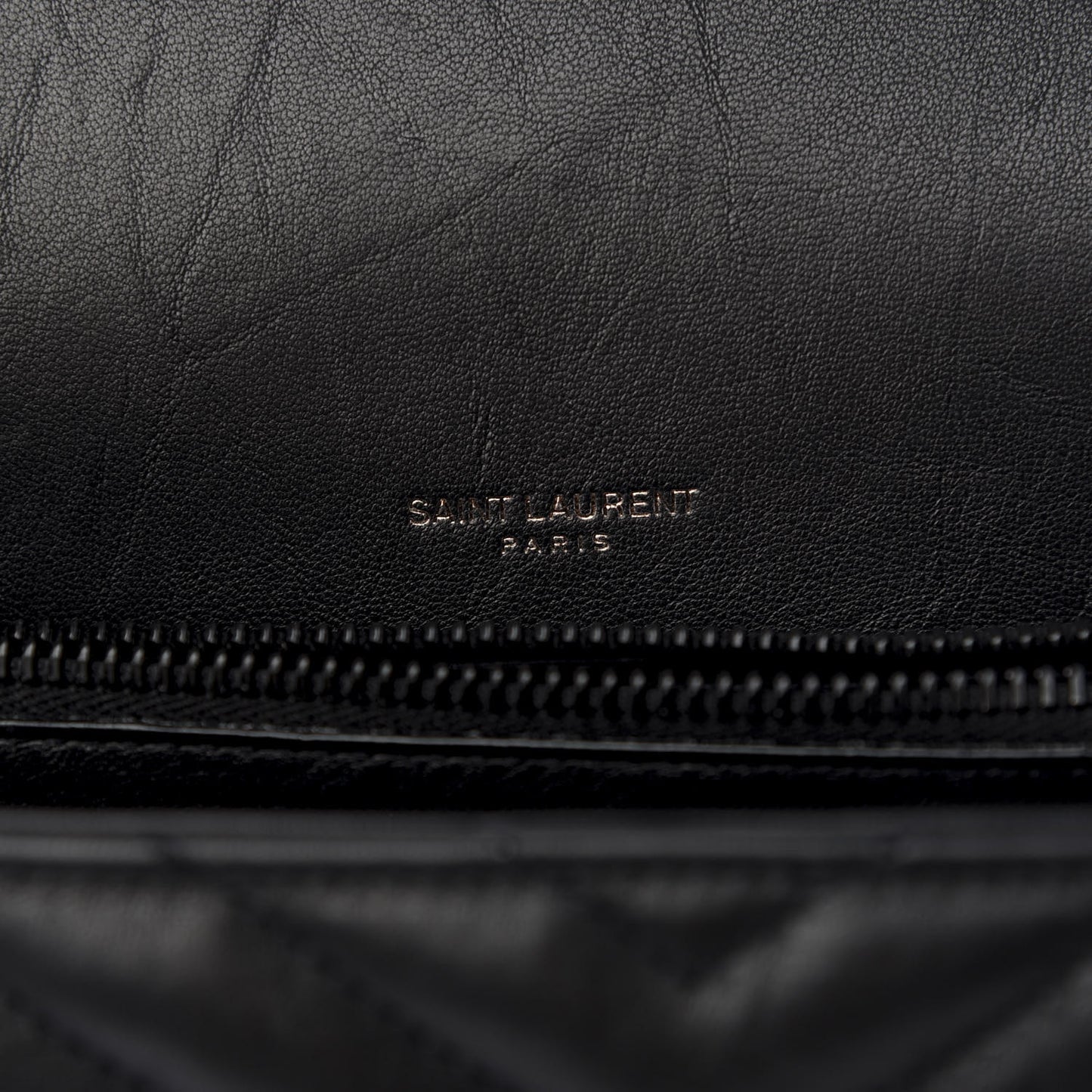 Sheepskin Matelasse Chevron Monogram Medium College Bag Black