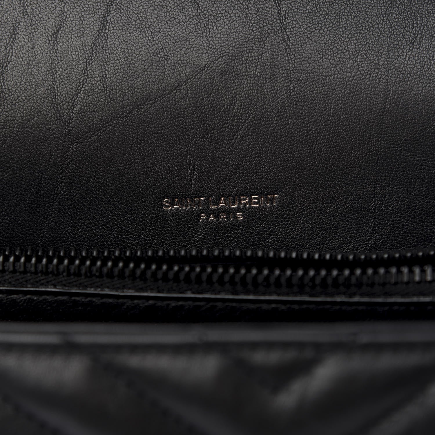 Saint Laurent Sheepskin Matelasse Chevron Monogram Medium College Bag Black 8 of 9