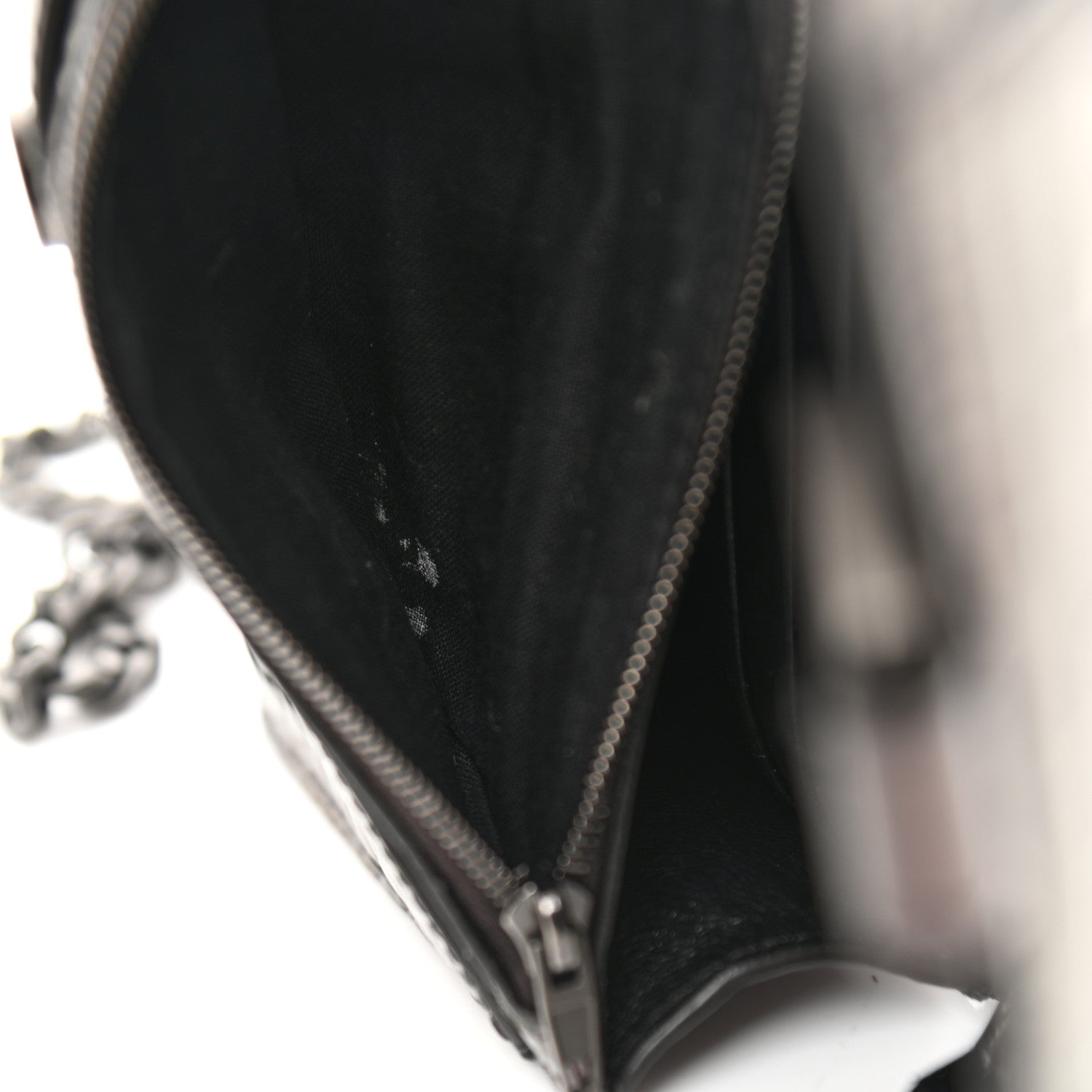 Balenciaga Shiny Calfskin Crocodile Embossed Hourglass Chain Bag Gunmetal 10 of 10