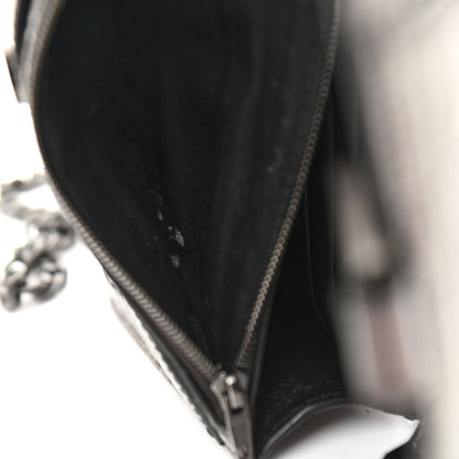 Balenciaga Shiny Calfskin Crocodile Embossed Hourglass Chain Bag Gunmetal 10 of 10