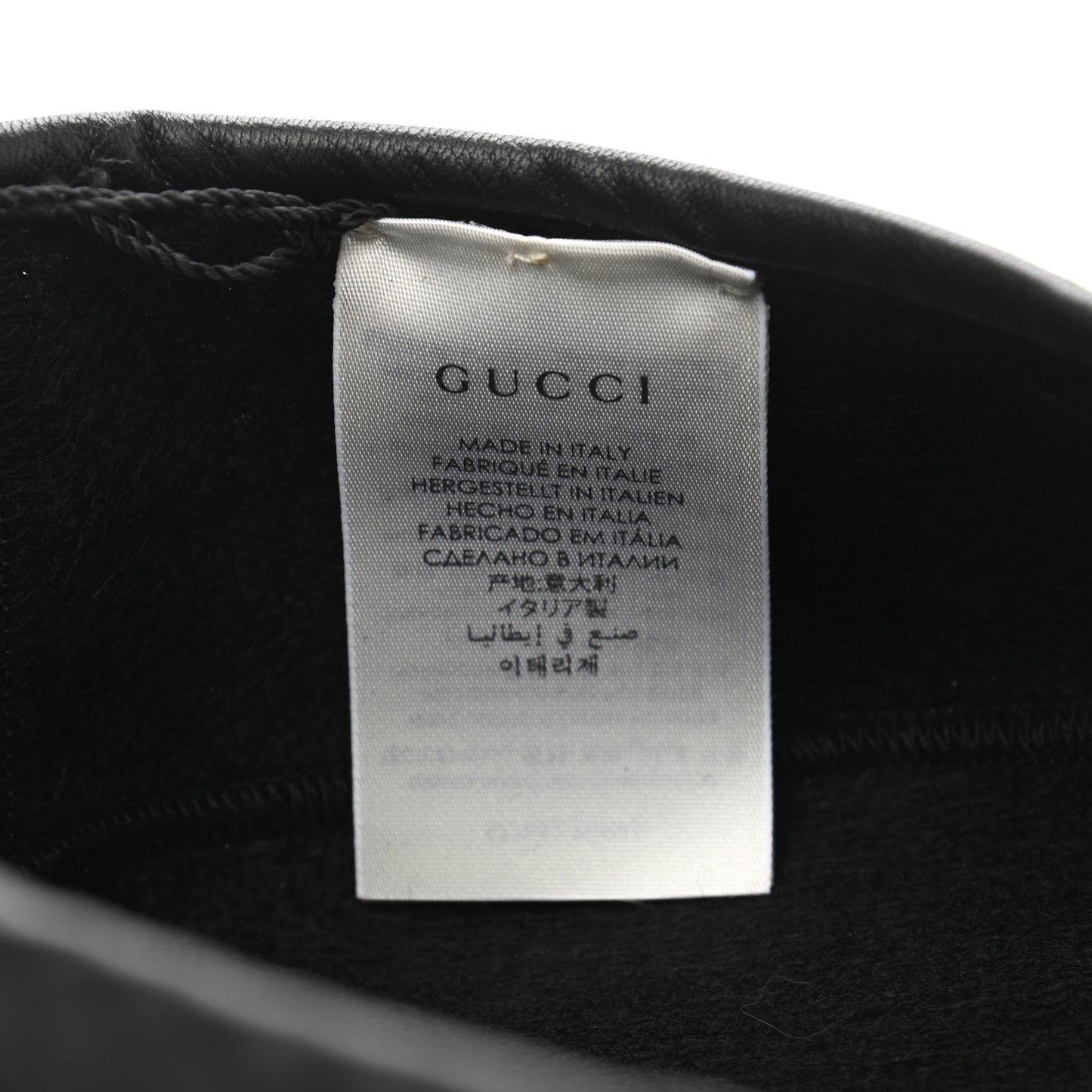 Felt Embroidered GG Patch Beret Hat L Black