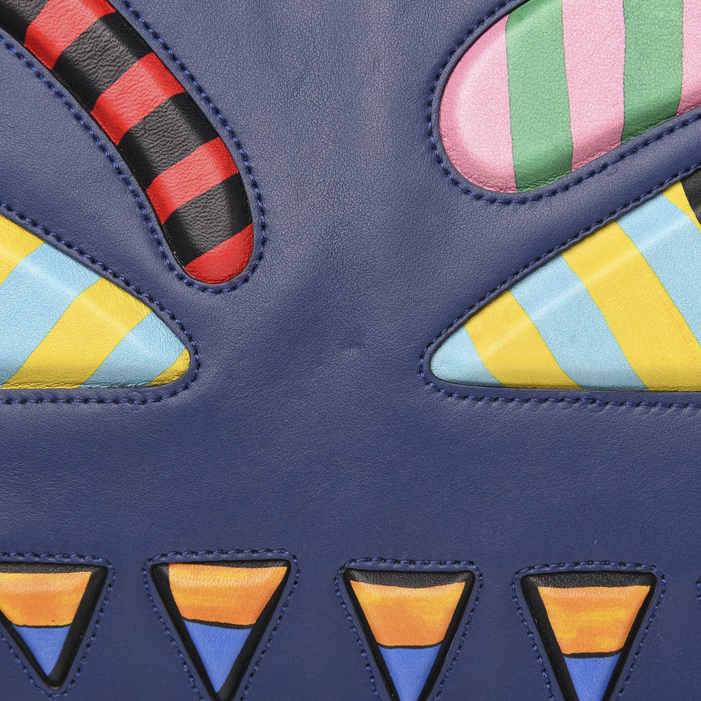 Vitello Century Lined Monster Eyes Pouch True Blue Celeste Multicolor