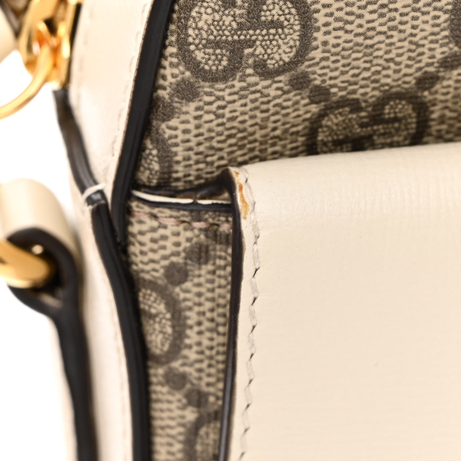 Gucci GG Supreme Monogram Small Horsebit 1955 Shoulder Bag Beige Mystic White 13 of 13
