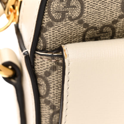 Gucci GG Supreme Monogram Small Horsebit 1955 Shoulder Bag Beige Mystic White 13 of 13