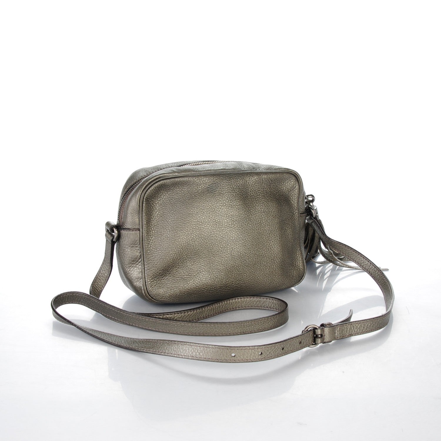 Gucci Metallic Pebbled Calfskin Small Soho Disco Bag Sasso 3 of 7