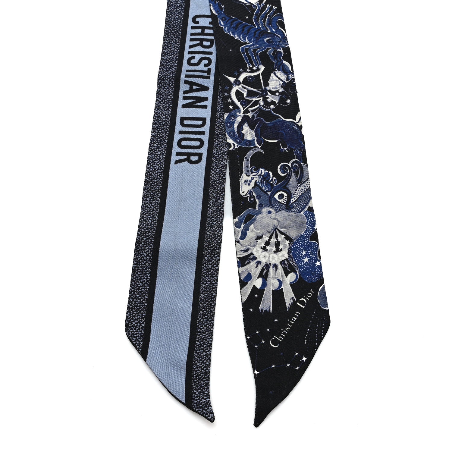 Christian Dior Silk Zodiac Fantastico Mitzah Scarf Blue 1803209