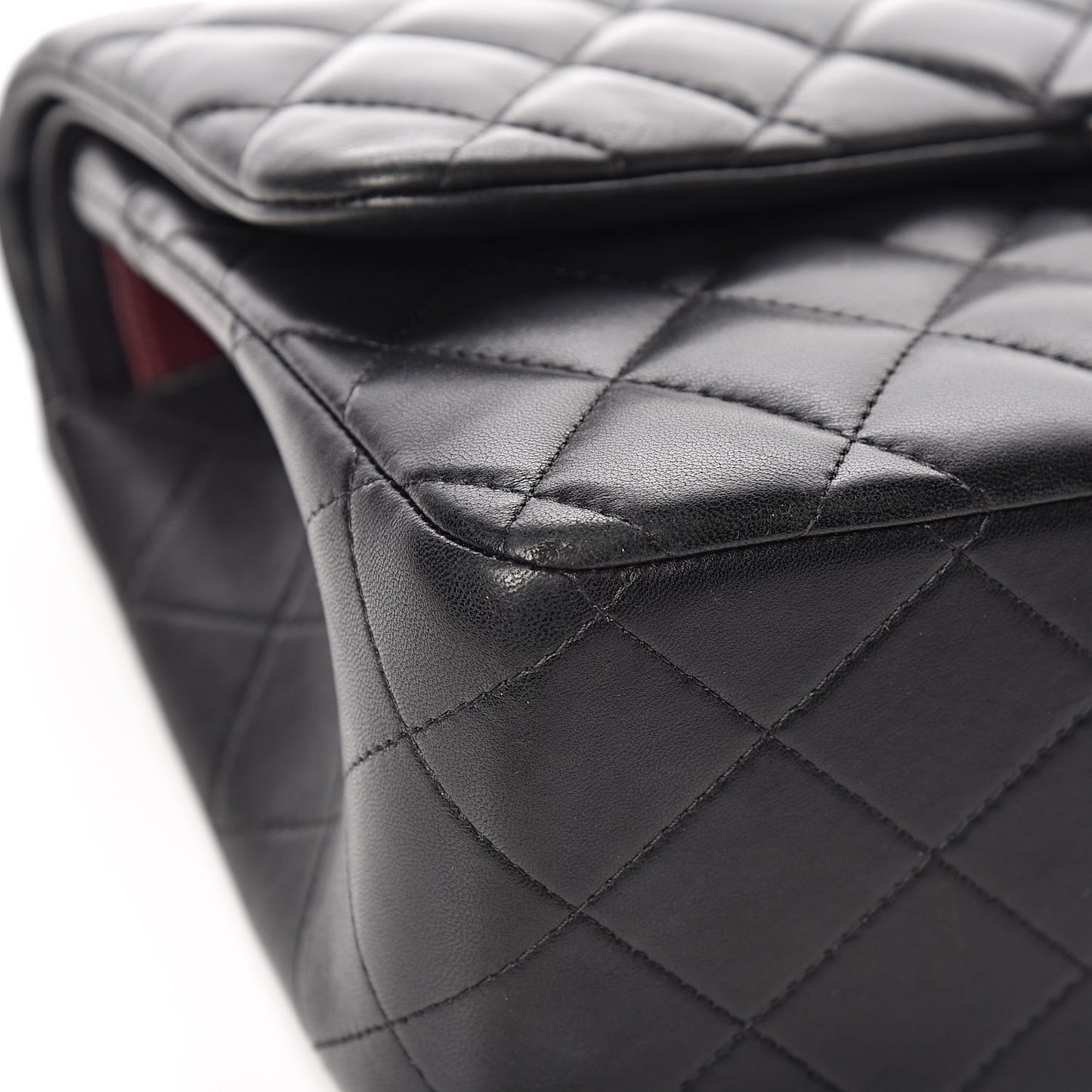Lambskin Quilted Jumbo Double Flap Black