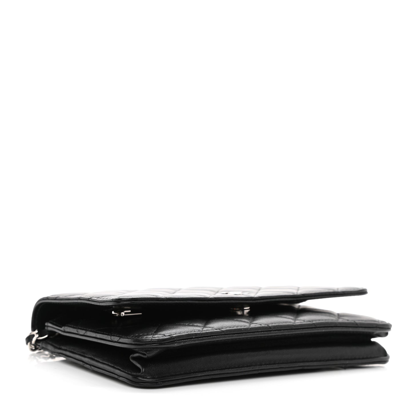 Lambskin Quilted Wallet On Chain WOC Black