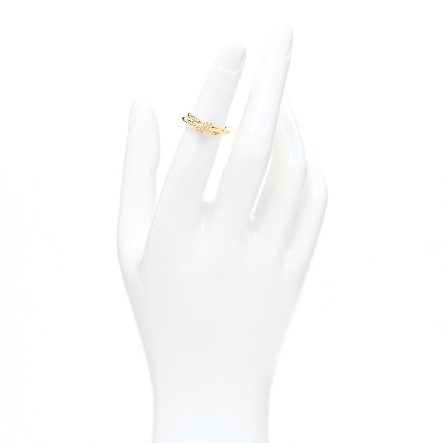 Tiffany 18K Yellow Gold Diamond Small Knot Ring 45 3.5 2 of 5