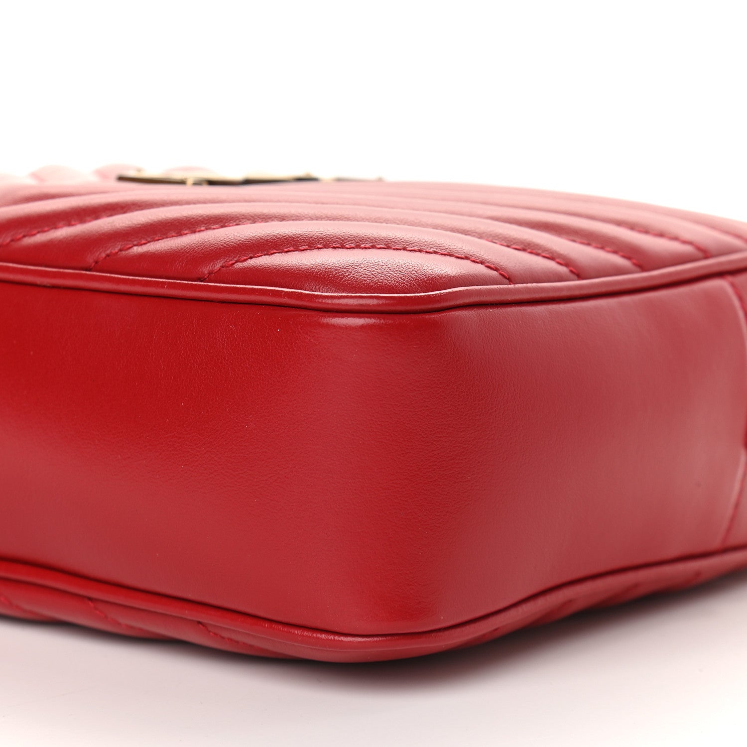 Saint Laurent Calfskin Matelasse Monogram Lou Camera Bag Red 8 of 8