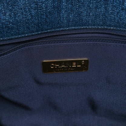 Chanel Denim Quilted Large Chanel 19 Flap Blue 6 of 10