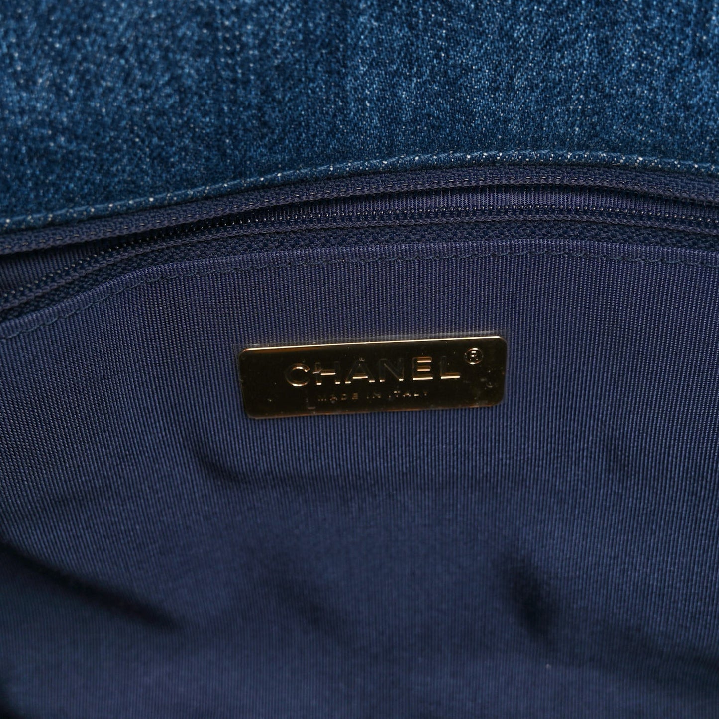 Denim Quilted Large Chanel 19 Flap Blue