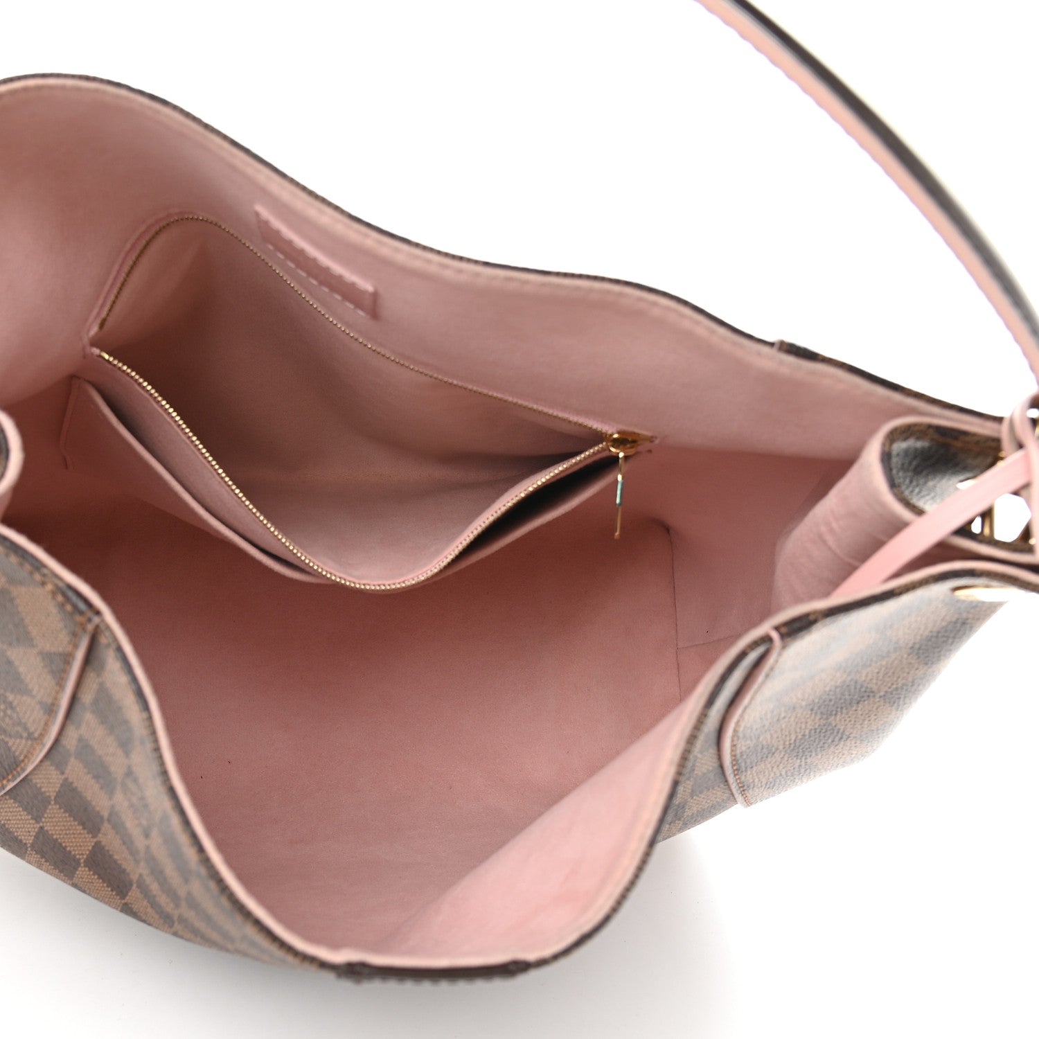 Louis Vuitton Damier Ebene Caissa Hobo Rose Ballerine 5 of 8