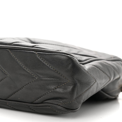 Chanel Lambskin Chevron Quilted Tassel Camera Case Black 10 of 12