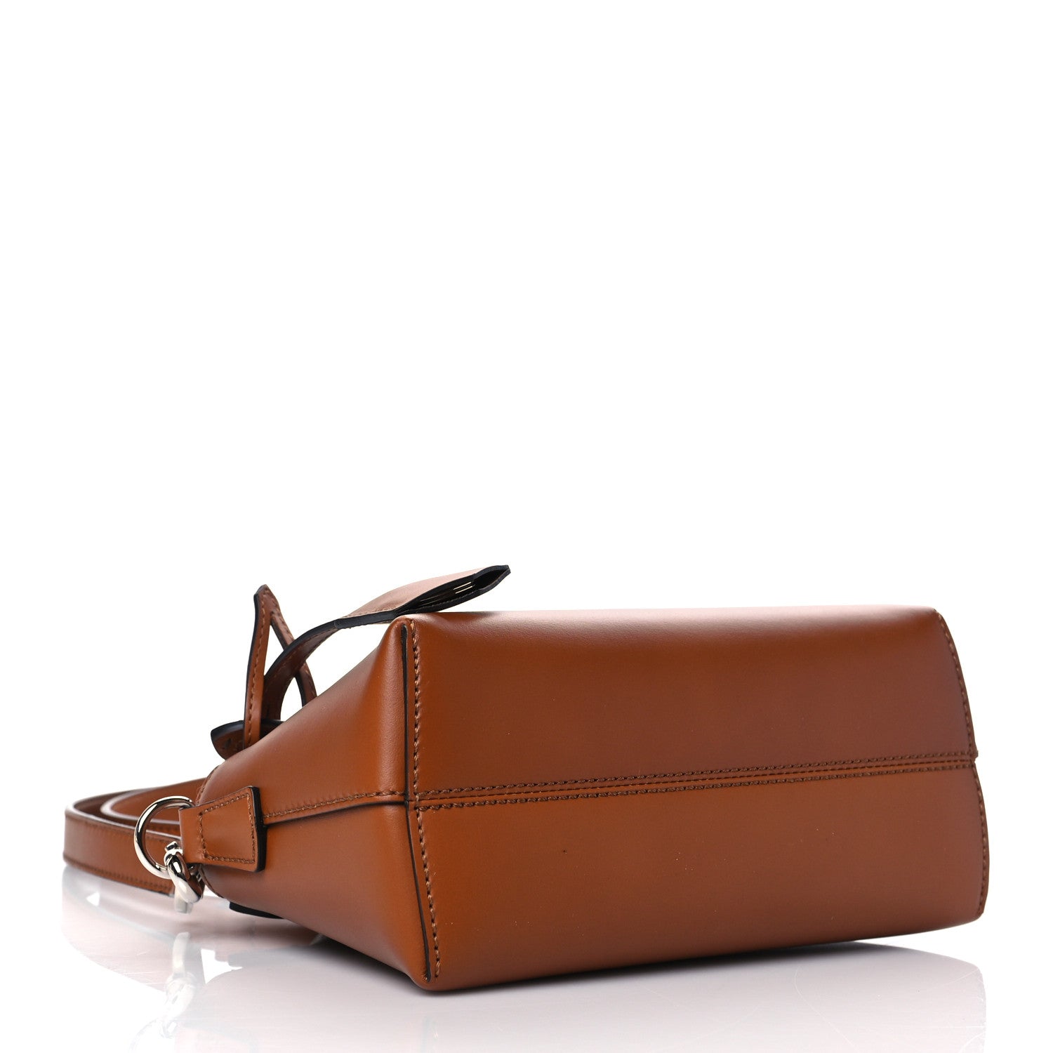 Fendi Vitello King Logo Embossed Mini By The Way Boston Bag Cuoio 4 of 10