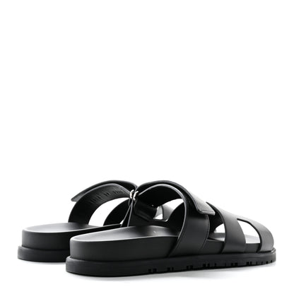 Hermes Calfskin Womens Chypre Sandals 39 Black 4 of 12