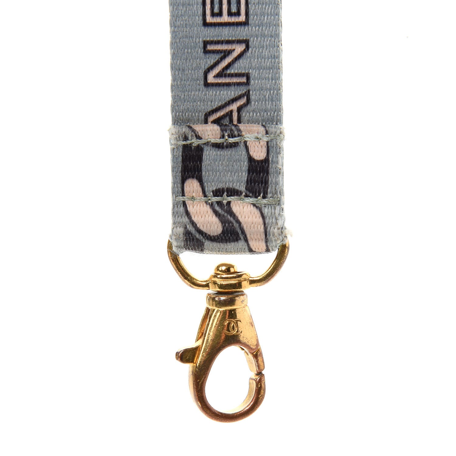 Chanel CC Lanyard Necklace Blue Gold 4 of 5
