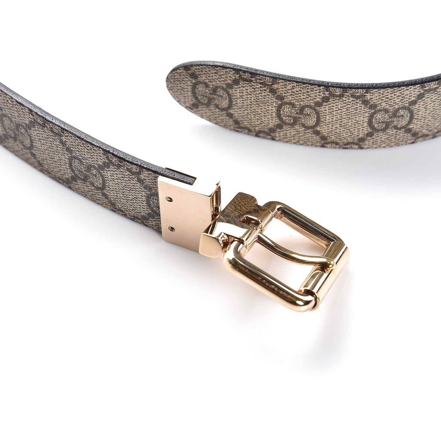 Selleria Calfskin GG Supreme Monogram Reversible 30mm Belt 80 32 Black Beige Ebony