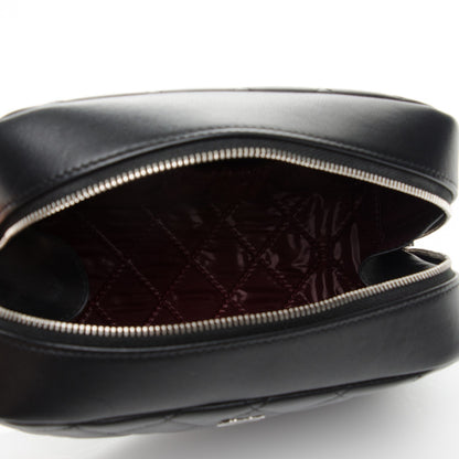 Chanel Lambskin Quilted Medium Curvy Pouch Cosmetic Case Black 5 of 7