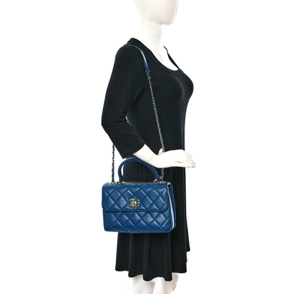 Chanel Lambskin Quilted Small Trendy CC Flap Dual Handle Bag Blue 2 of 8