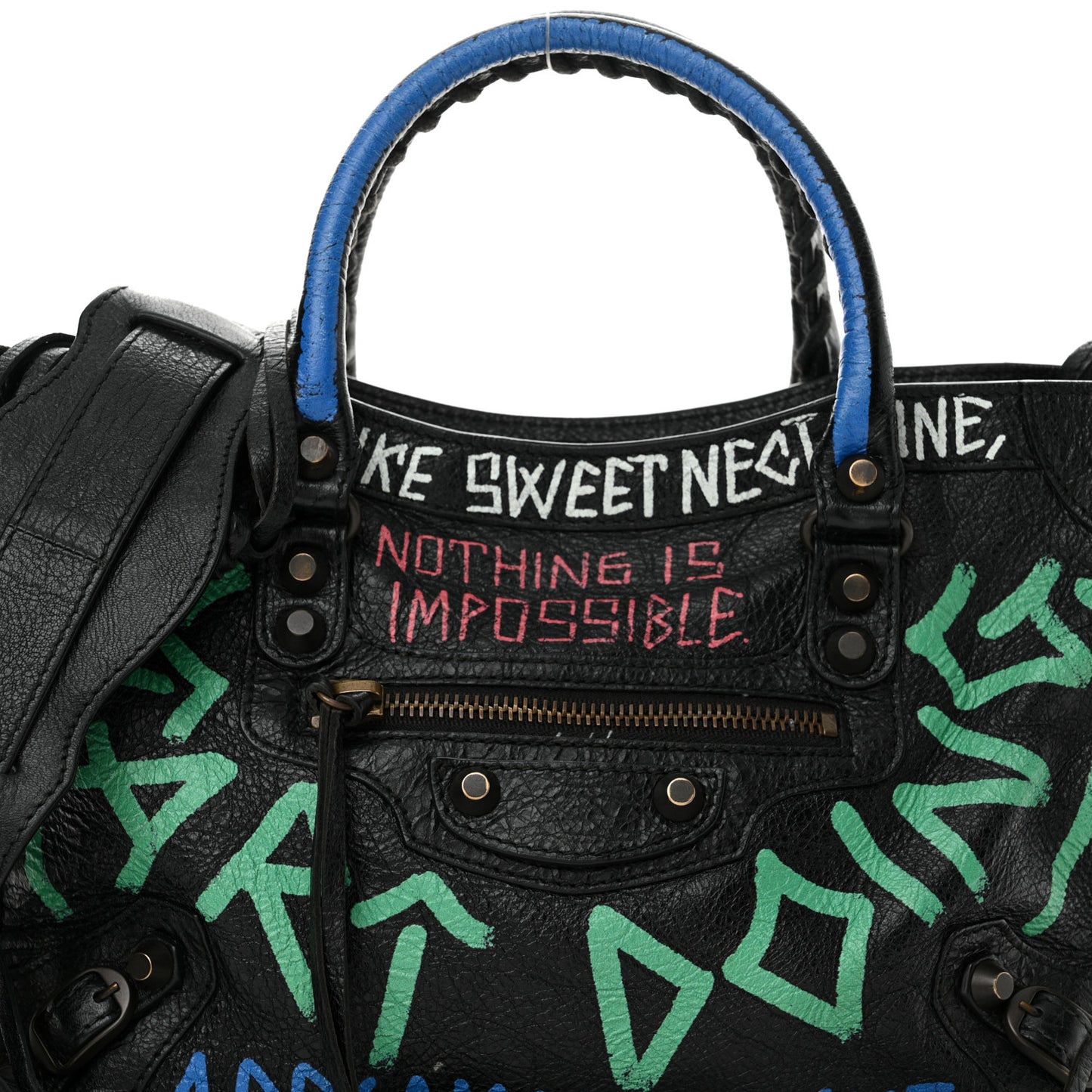 Agneau Graffiti All Over Classic Hardware S City Black Vert Rouge