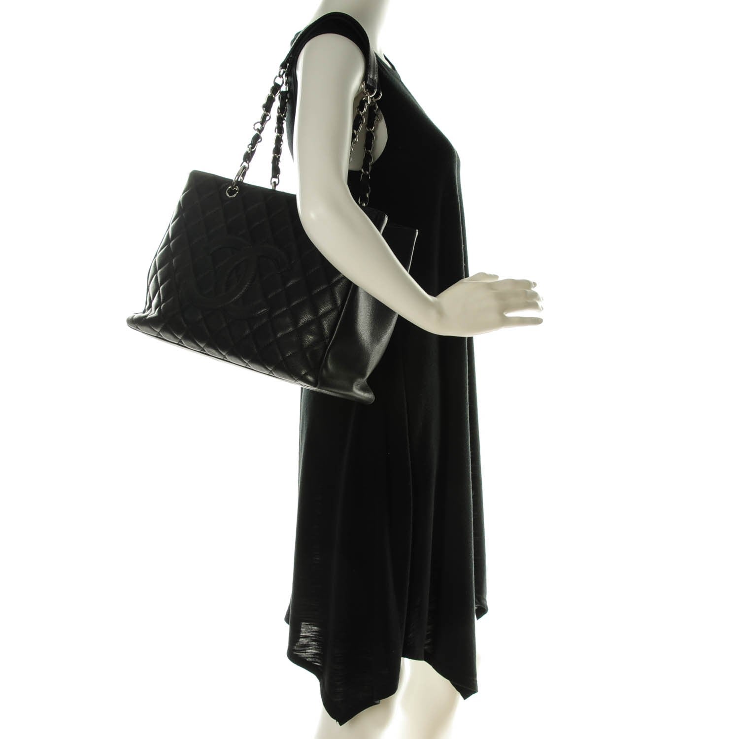 Chanel Caviar Quilted Grand Shopping Tote GST Black 2 of 7