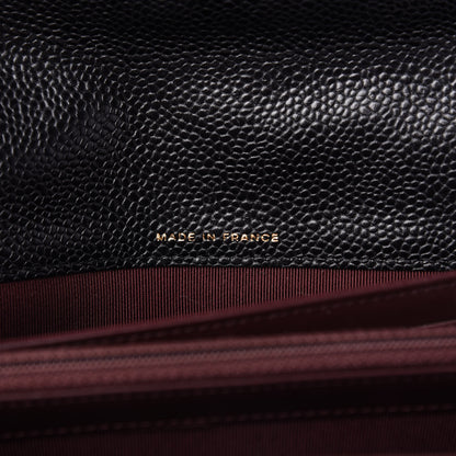 Chanel Caviar Quilted Large Gusset Flap Wallet Black 9 of 12