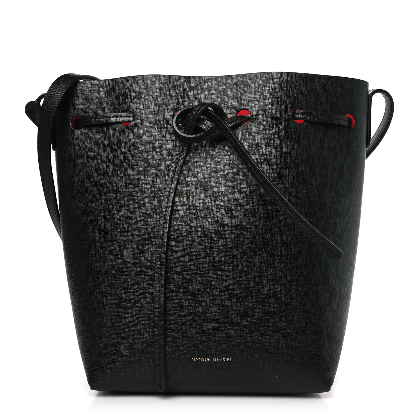 Saffiano Mini Bucket Bag Black Flamma
