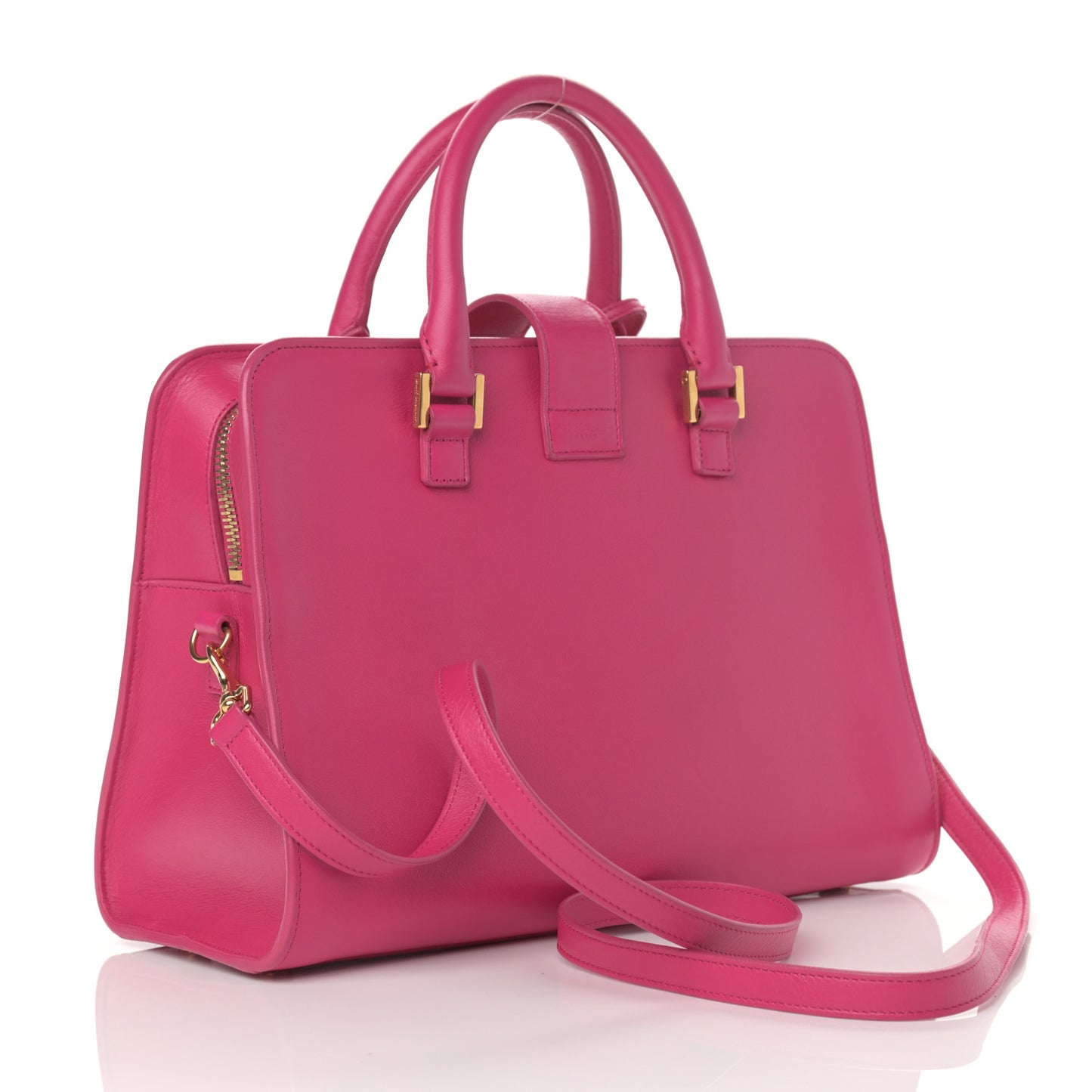 Calfskin Small Monogram Cabas Fuchsia