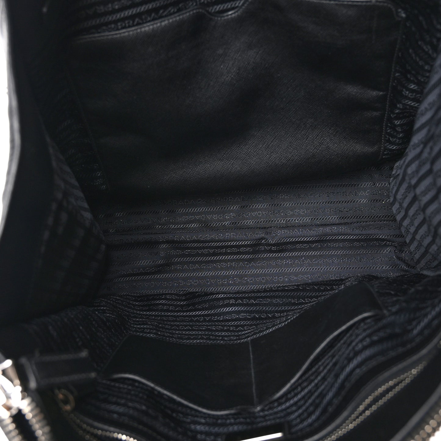 Double Zip Saffiano Tote Black