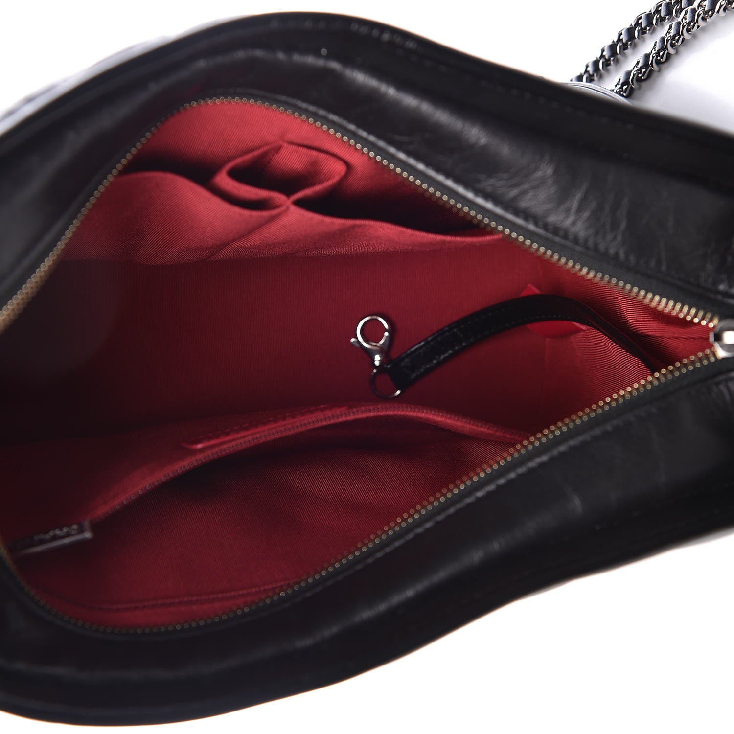Chanel Aged Calfskin Chevron Quilted Medium Gabrielle Hobo Black 5 of 11