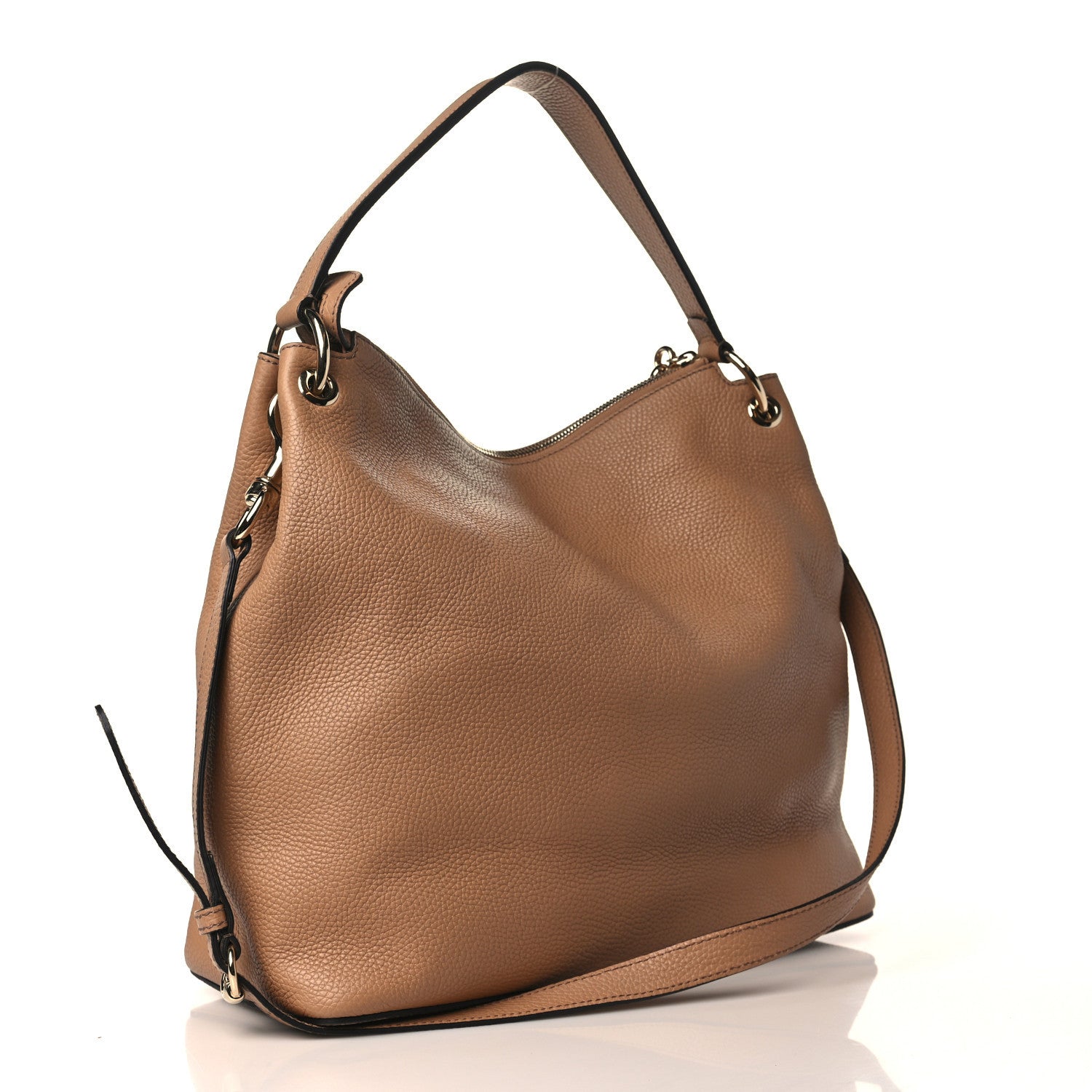 Gucci Pebbled Calfskin Large Soho Hobo Camelia 2 of 8