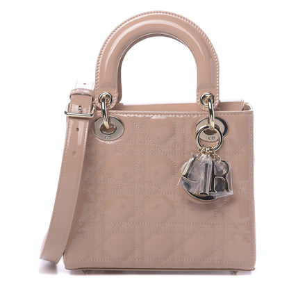 Christian Dior Patent Cannage Small Lady Dior Beige 1 of 10