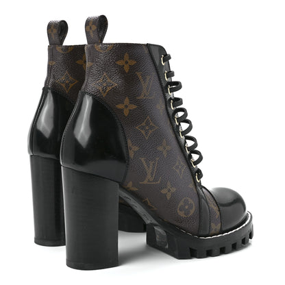 Louis Vuitton Patent Calfskin Monogram Star Trail Ankle Boots 36.5 Black 4 of 8