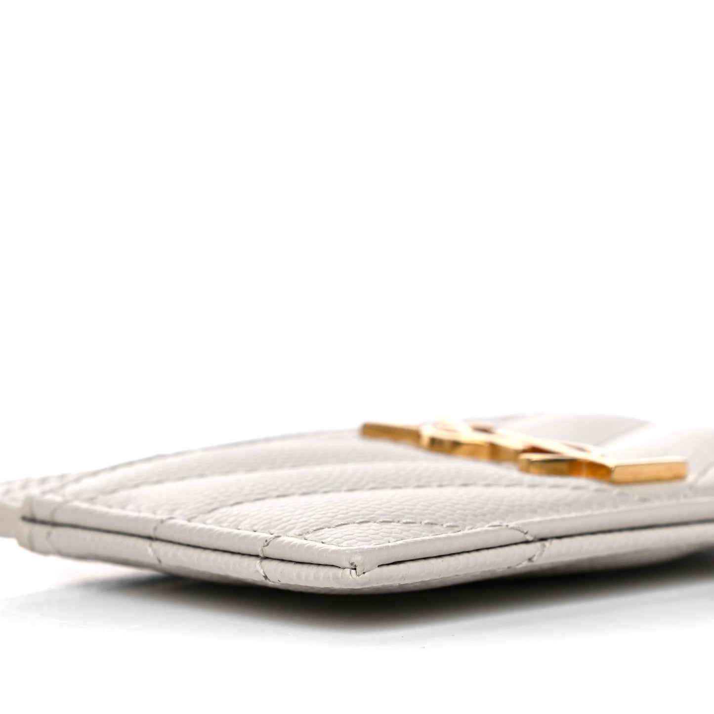 Grain De Poudre Matelasse Chevron Monogram Credit Card Case Crema Soft