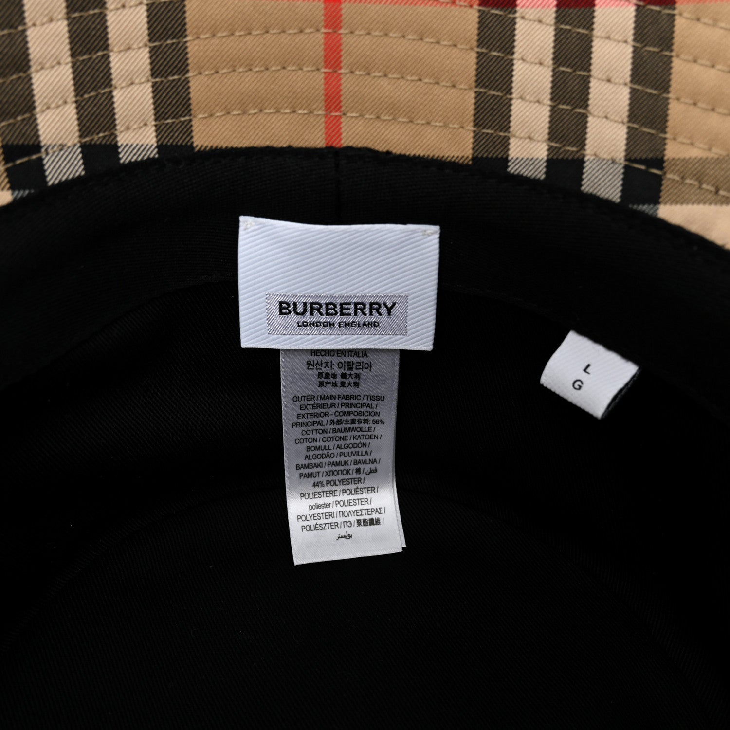 Burberry Technical Cotton Vintage Check Bucket Hat L Archive Beige 8 of 8