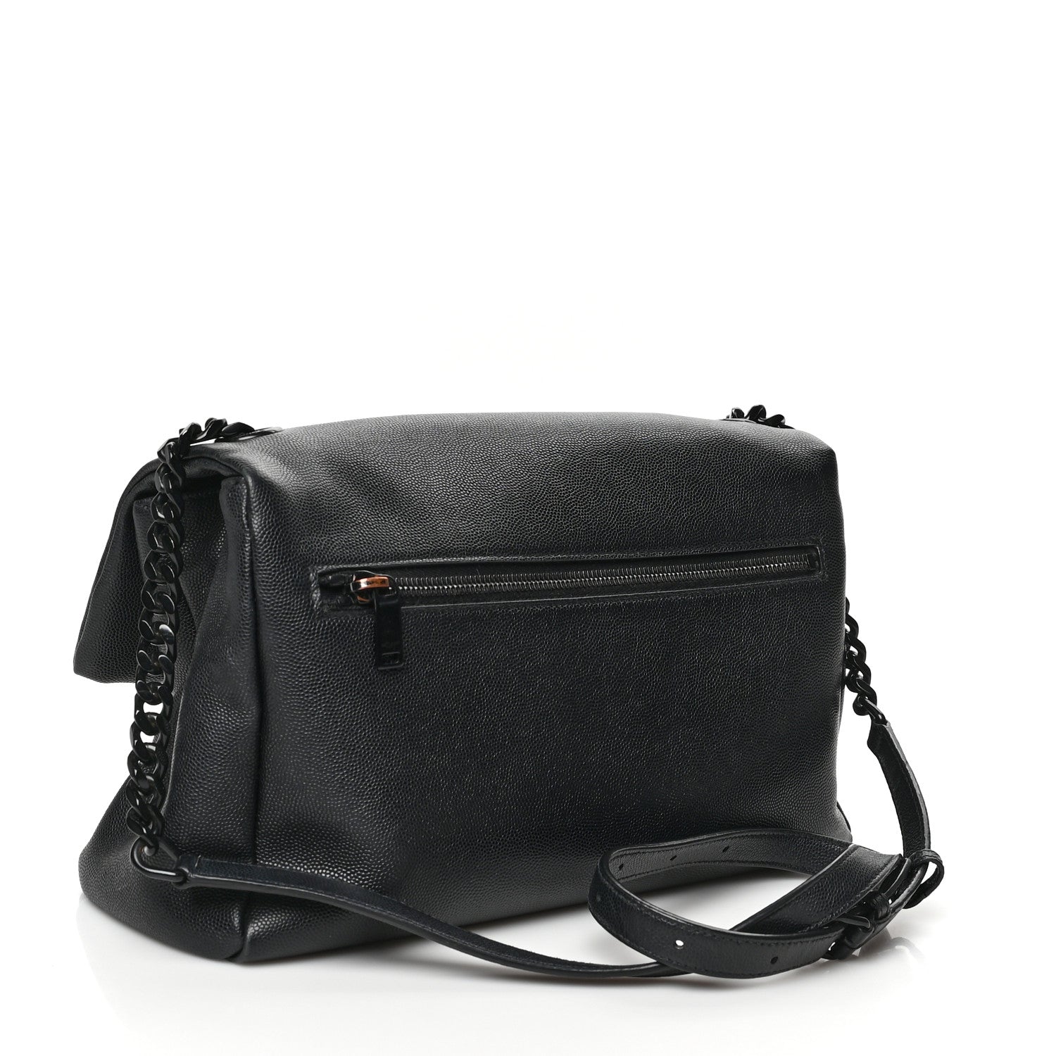 Saint Laurent Grain De Poudre Medium West Hollywood Monogram Fold-Over Black 3 of 11